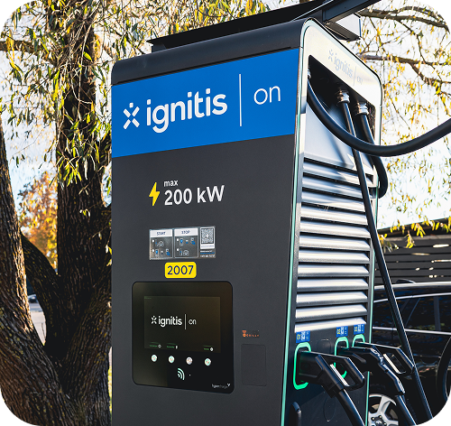 Ignitis ON ultra ātrās uzlādes stacija.
