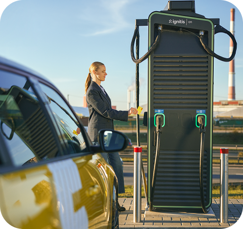 Ignitis ON ātrās uzlādes stacija.