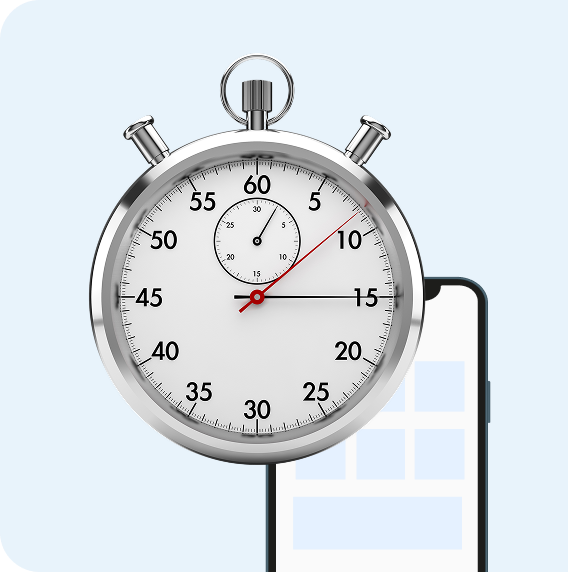 Pulkstenis un mobilais tālrunis.