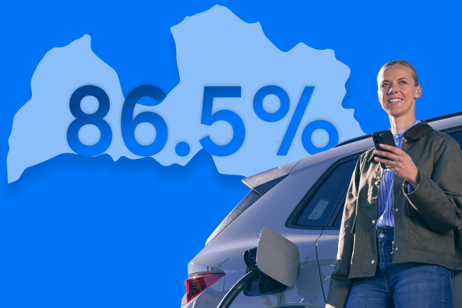 Uzlādes staciju pārklājums Latvijā ir 86,5%